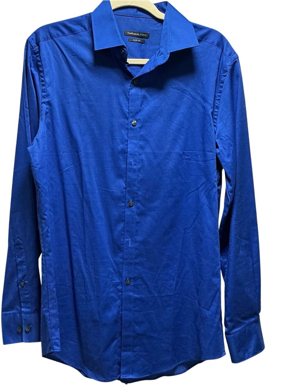 Men’s Royal Blue Van Heusen Studio Slim Fit Long Sleeve Shirt Size 15 - 15.5